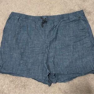 LL Bean Women’s Lakewashed Dock Blue Chambray Favorite Fit Short 28